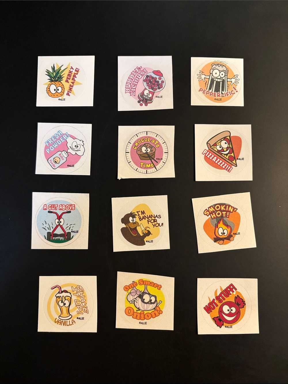 Vintage 80’s  Happy Allie Scratch & Sniff Stickers Lot of 12